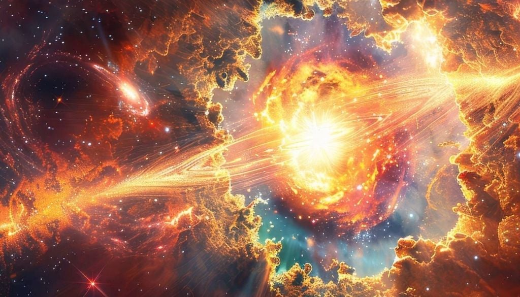 Type Ia supernovae are a class of exploding stars that play a central role in measuring cosmic distances. Image: Adobe.