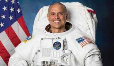 NASA astronaut and International Space Station Expedition 74/75 flight engineer Anil Menon poses for a portrait at NASA's Johnson Space Center in Houston.
