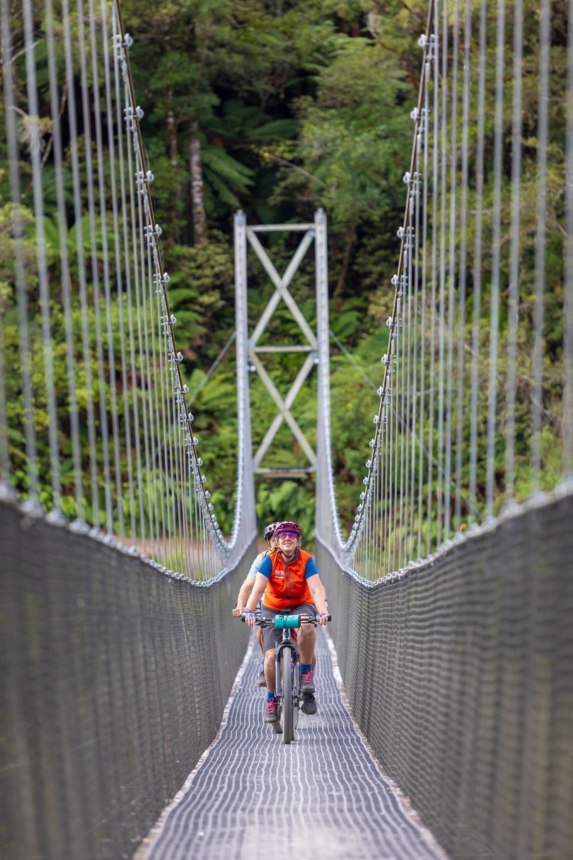 One of the eight suspension bridges along the trail. 