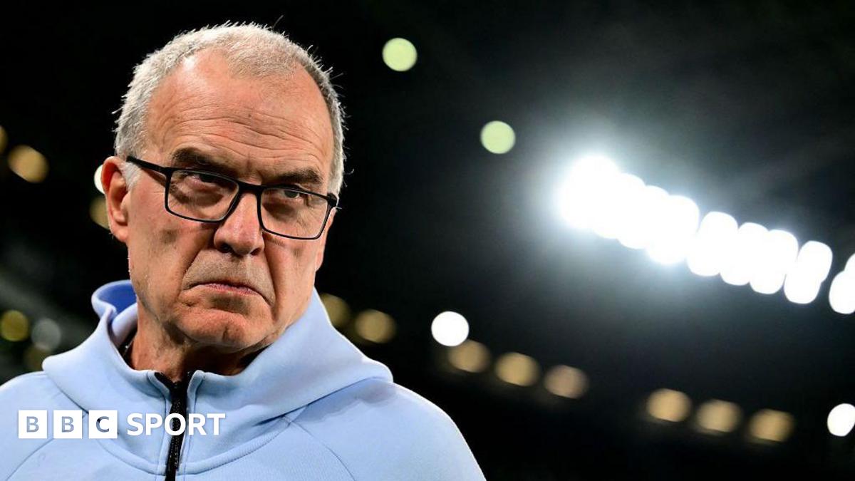 Marcelo Bielsa looks on during a Uruguay game