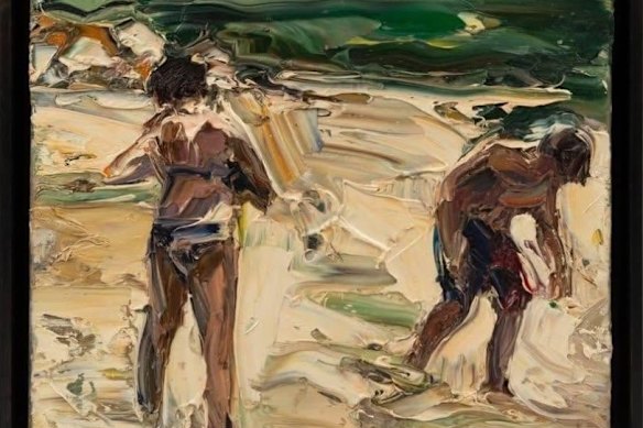 Nicholas Harding’s 2011 painting Two Estuary Figures.