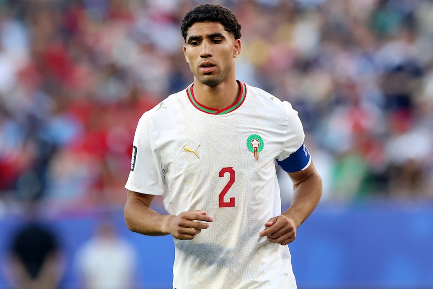 Achraf Hakimi playing for Morocco