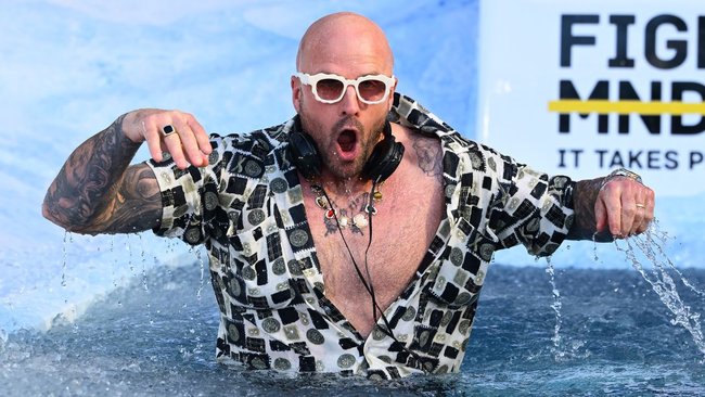 Nathan Jones takes the icy plunge as Fisher.