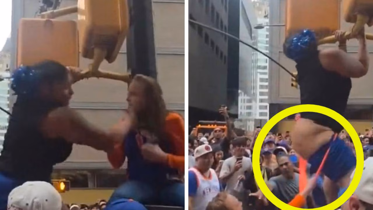 Knicks fan resuscitated at victory parade tries to kiss woman who saved him