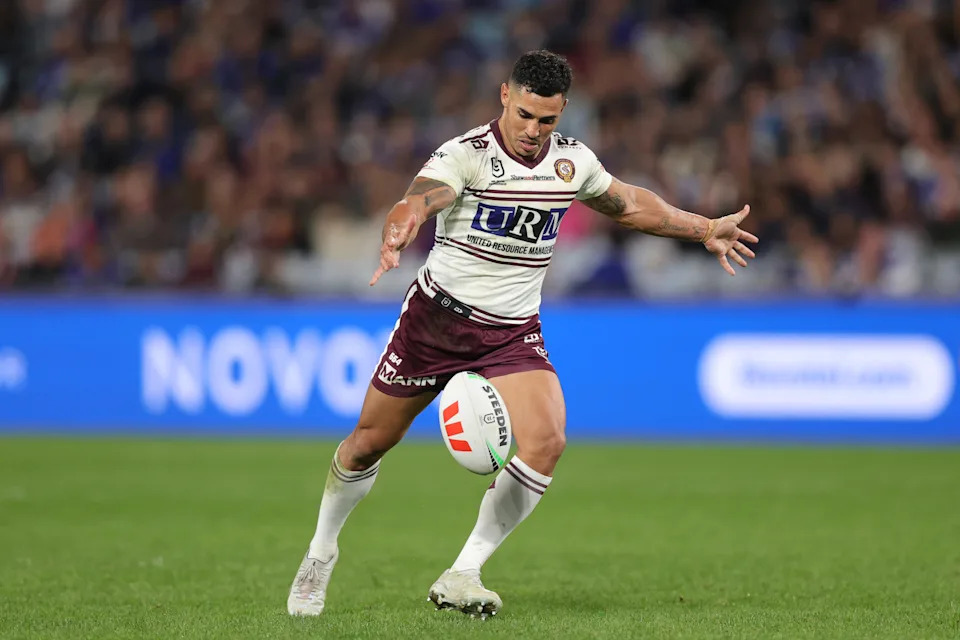 Seen here, Manly halfback Jamal Fogarty in the golden point loss to the Bulldogs.