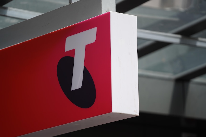 Telstra Shop signage outside Brisbane CBD store