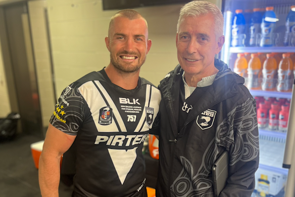 Kieran and Greg Foran after a New Zealand match.