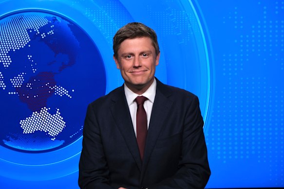 Joel Dry, who co-presents Nine’s 6pm bulletin.