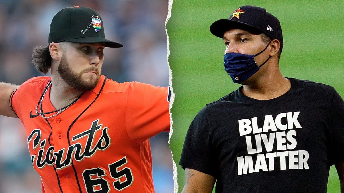 A compilation image of two baseball players