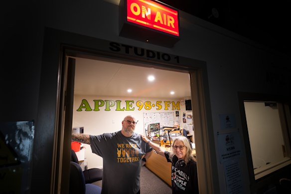 Gadsby and Dangar are among volunteers raising money in a bid to keep the radio station on air.