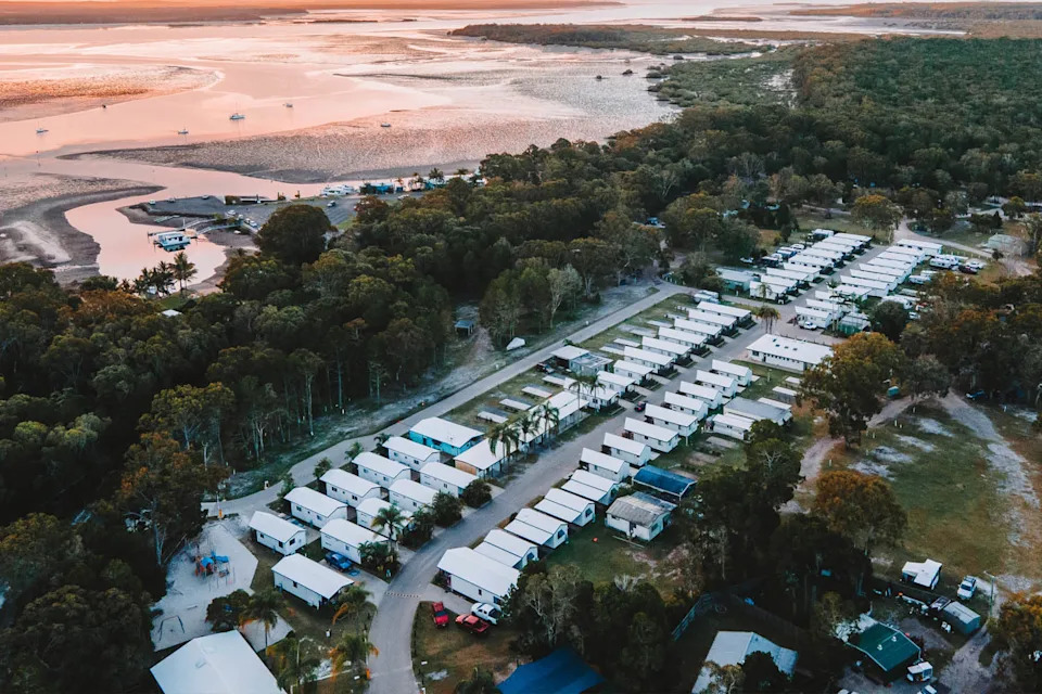 Aerial view of Big 4 Rainow Beach Holiday Park.