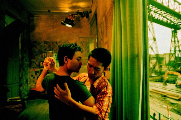 Leslie Cheung, left, and Tony Leung in the 1997 queer classic, Happy Together.