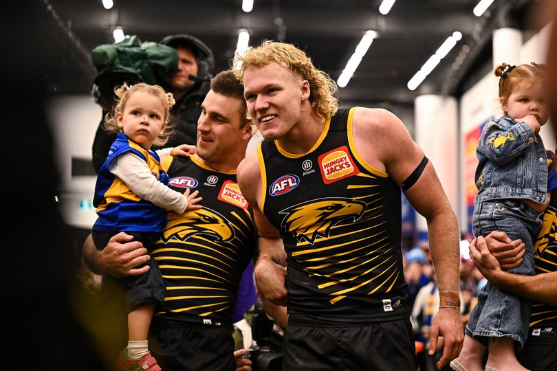 Ginbey celebrating last week’s win.