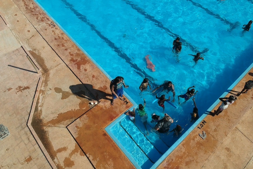 Children play in Ngukurr's public pool