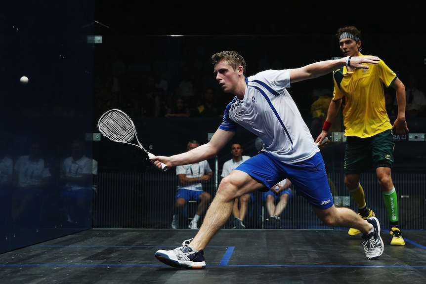 Greg Lobban plays a shot