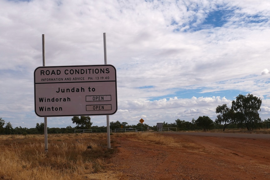 Road sign on outback road.