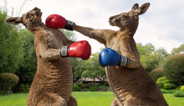 Kangaroos Have A Duel For the Ages In Man's Backyard