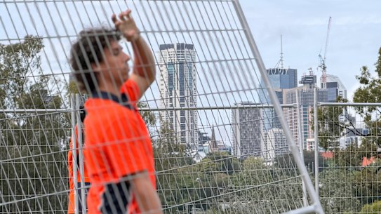Save Victoria Park accused GIICA of intimidation after it erected fences as they began their media conference.
