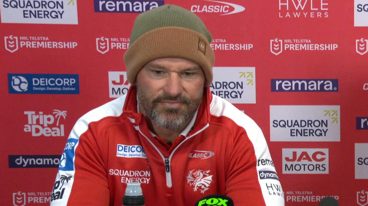 NRL 2026: Dragons coach and captain Dean Young and Damien Cook speak on controversial decisions against the Raiders, nrl news, Xavier Savage try