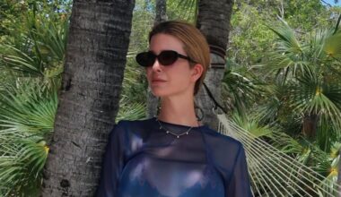 Ivanka Trump turns heads in strapless red dress and daring sheer beach look in new beachside photos