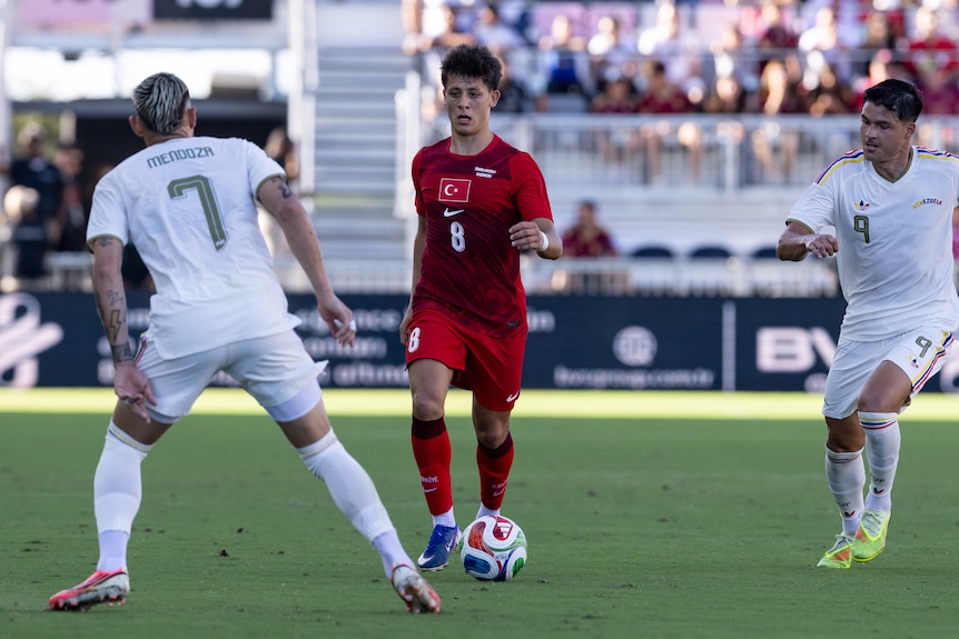Arda Guler of Turkiye in action during Türkiye's international friendly game against Venezuela