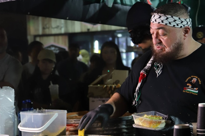 Mohammed Zarqa at stall during lakemba nights