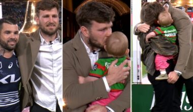 NRL 2026: Jai Arrow rings the bell in touching pre-game scenes, tribute jersey, guard of honour, MND diagnosis, video