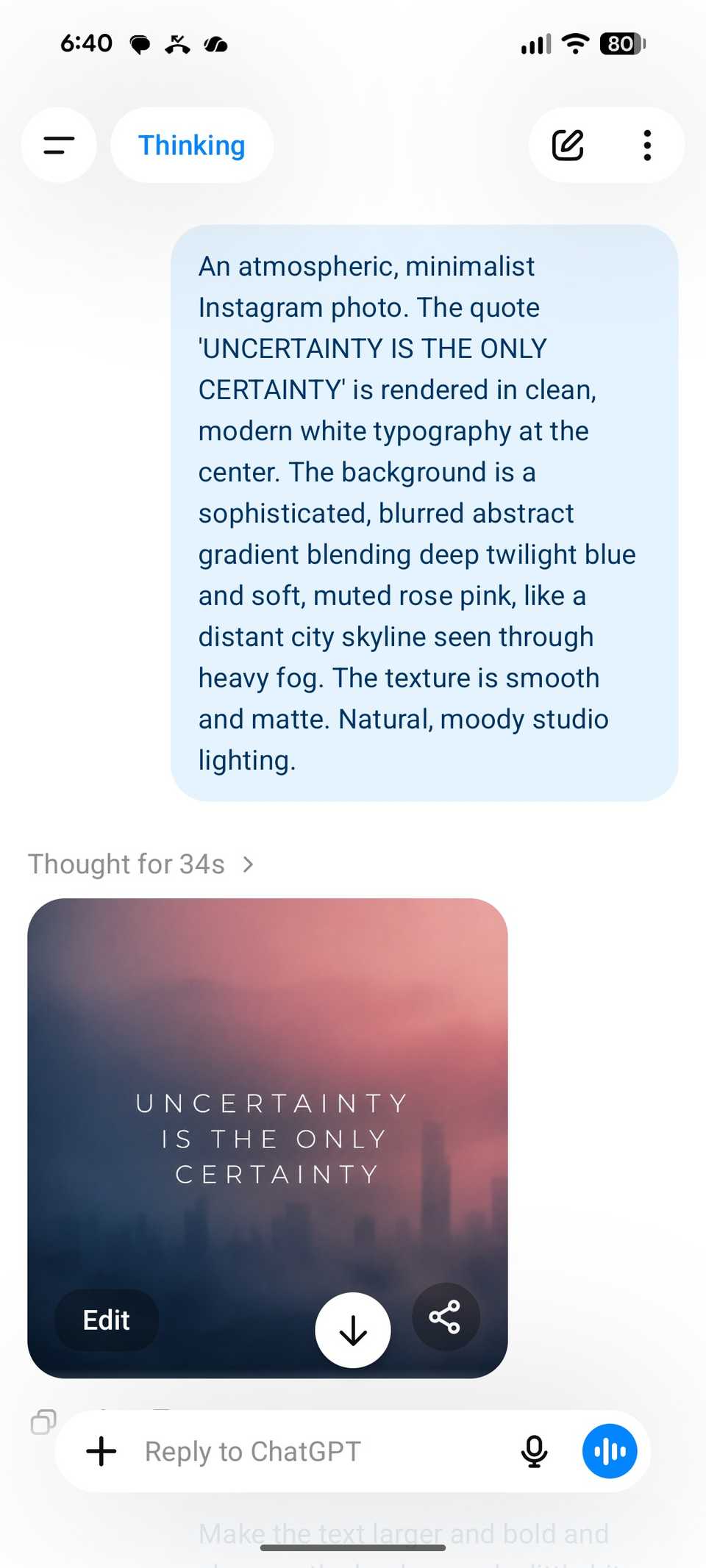 ChatGPT creating an image
