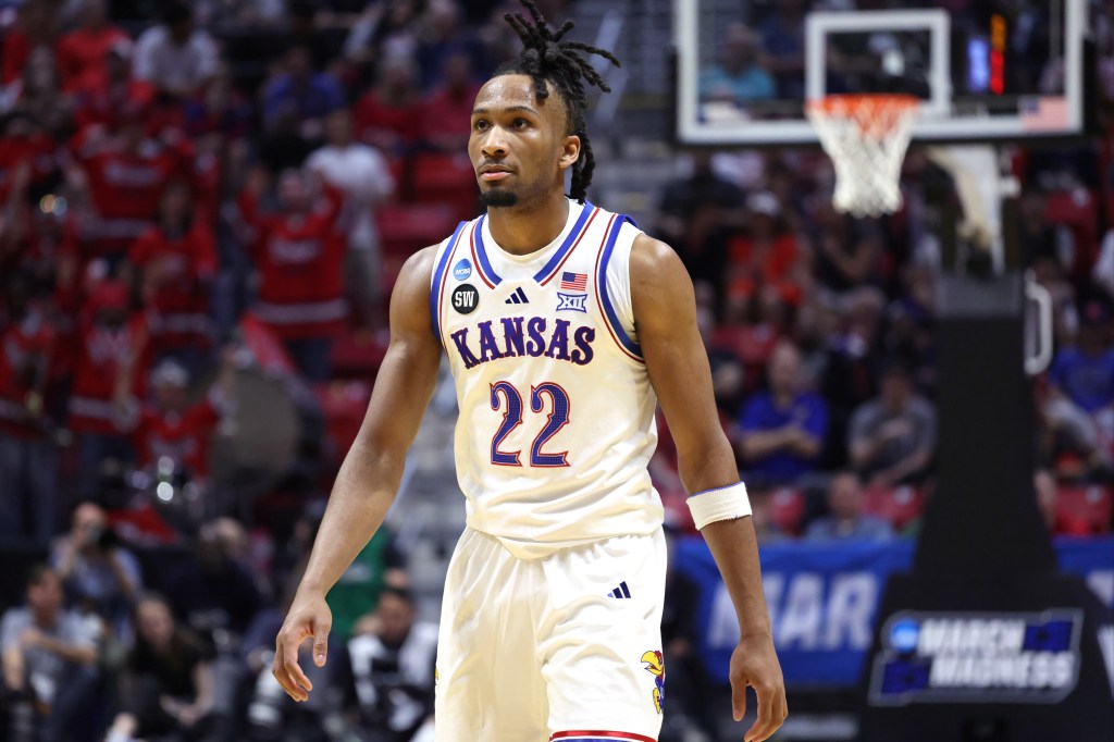 Darryn Peterson #22 of the Kansas Jayhawks.