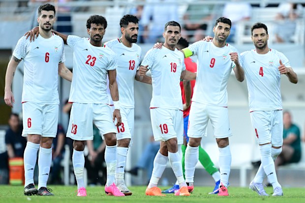 Iranian players during a friendly football match against Gambia in Turkey in May.
