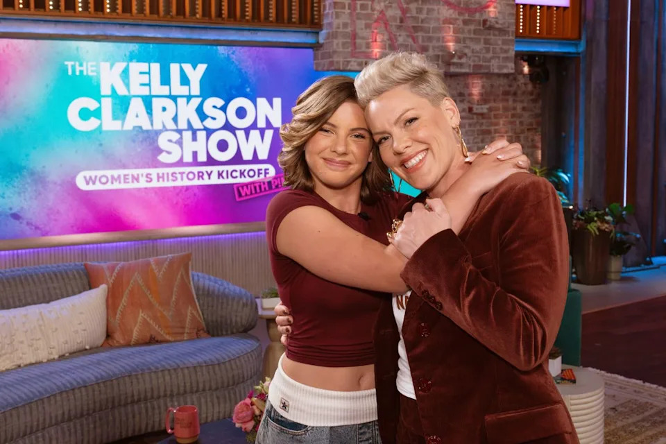 Pink with her daughter Willow Hart on 'The Kelly Clarkson Show.'Credit: Getty Images