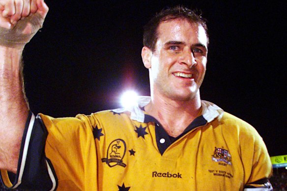 David Wilson, pictured after the Wallabies beat South Africa in Brisbane in 1999, believes Fraser McReight had laid the foundation to become one of the country’s greatest.