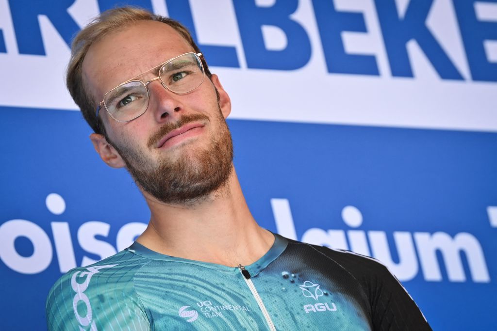 Dutch Jan-Willem van Schip pictured during the team presentation ahead of the Baloise Belgium Tour cycling race, in Merelbeke, Tuesday 14 June 2022. The Baloise Belgium Tour takes place from 15 to 19 June. BELGA PHOTO DAVID STOCKMAN (Photo by DAVID STOCKMAN / BELGA MAG / Belga via AFP) (Photo by DAVID STOCKMAN/BELGA MAG/AFP via Getty Images)