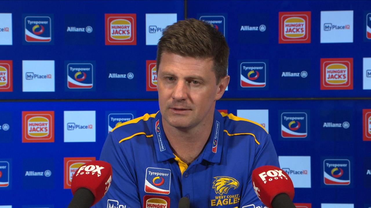AFL 2026: West Coast coach Andrew McQualter said he was gutted after the Eagles loss to Port Adelaide, Reuben Ginbey injury update, press conference