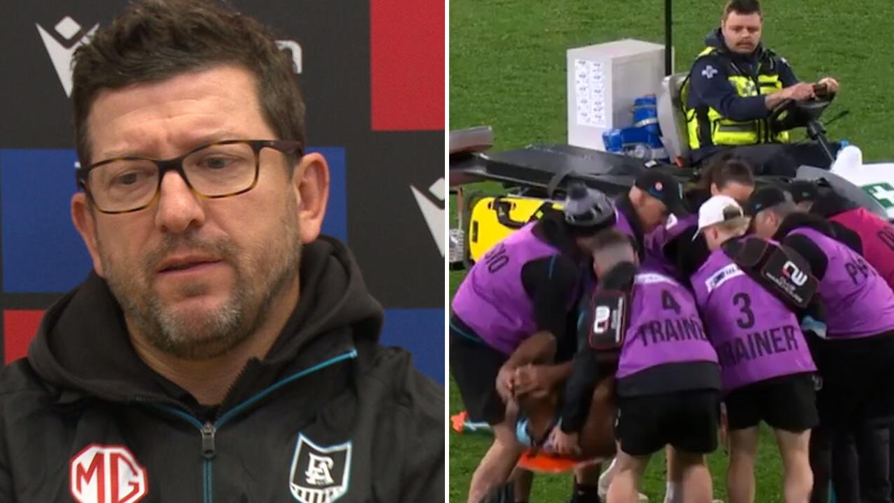 AFL 2026, Port Adelaide vs Collingwood: Esava Ratugolea knee injury update, Josh Carr responds over blows, press conference