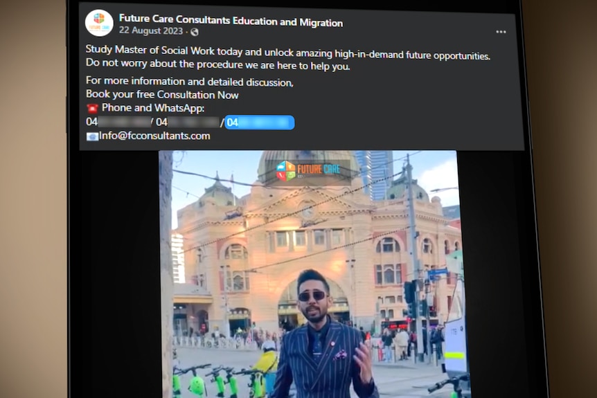 One of Future Care's Facebook posts advertising the WhatsApp number of Omer Bin Rasheed in 2023.