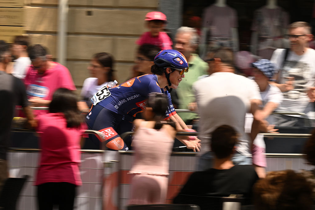 Pfeiffer Georgi (Picnic PostNL) prior to stage 9 of the 2026 Giro d'Italia Women, a 145km stage from Saluzzo to Saluzzo. (Photo by Luc Claessen/Getty Images)