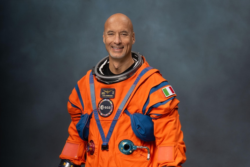 Italian astronaut in space suit