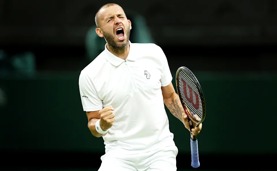 Dan Evans at Wimbledon.