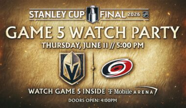 Vegas Golden Knights to Host Official Watch Party at T-Mobile Arena for Stanley Cup Final Game 5