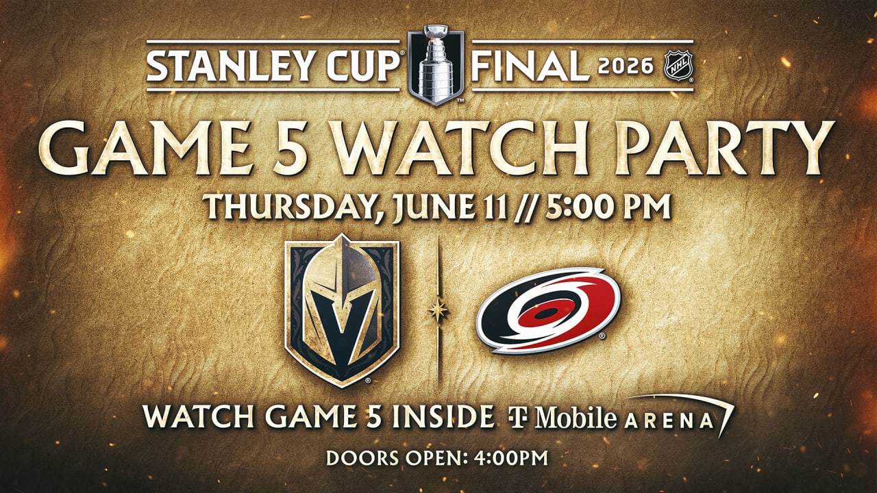Vegas Golden Knights to Host Official Watch Party at T-Mobile Arena for Stanley Cup Final Game 5