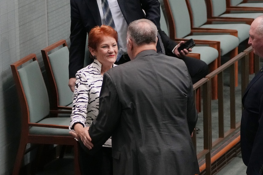 David Farley and Pauline Hanson
