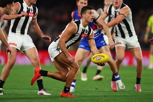 Nick Daicos won the most vital first touch at centre bounce for the Magpies in the past decade in 2023. 