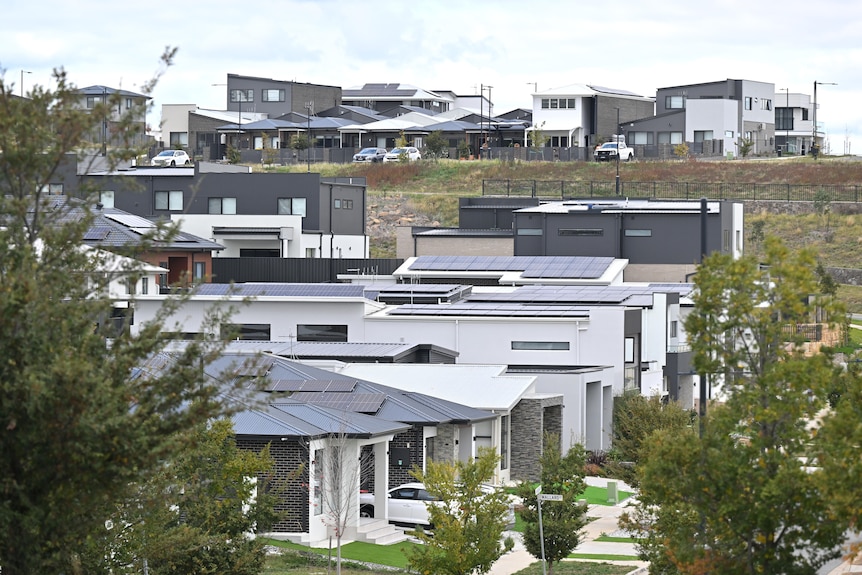 New houses are seen in outer west Canberra