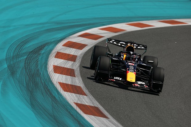 Max Verstappen of the Netherlands driving the (3) Oracle Red Bull Racing RB22 Red Bull Ford on track during practice ahead of the F1 Grand Prix of Miami at Miami International Autodrome on May 01, 2026 in Miami, Florida. (Photo by Chris Graythen/Getty Images)
