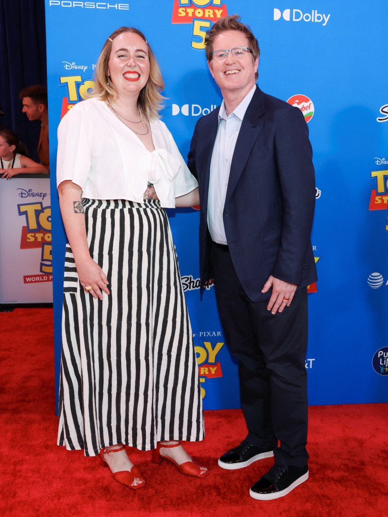 Andrew Stanton and Kenna Harris at the "Toy Story 5" premiere