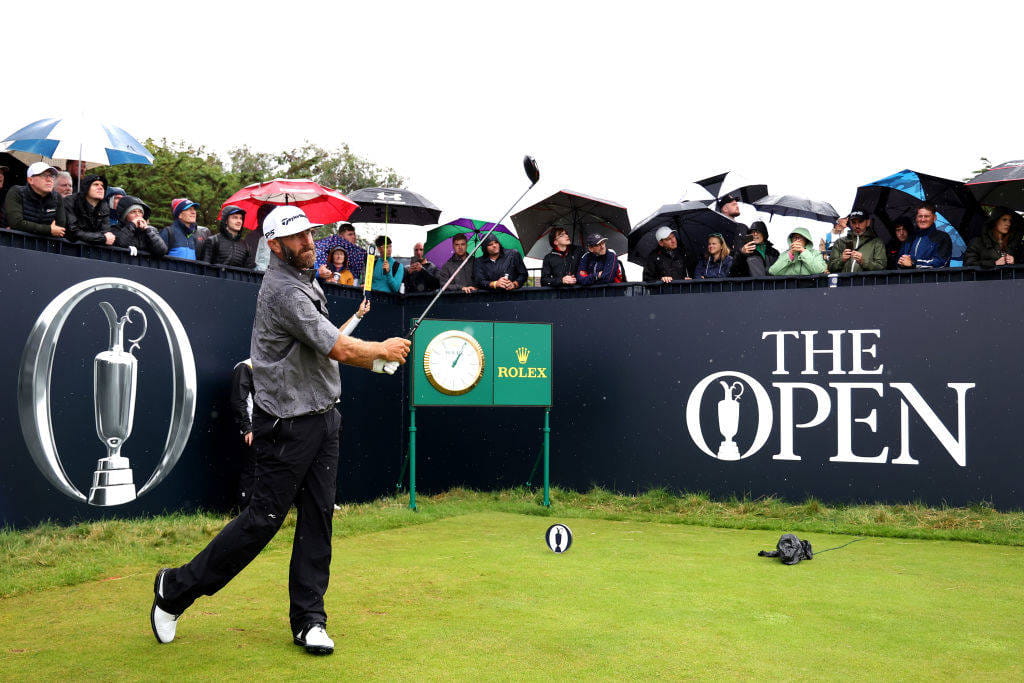 Dustin Johnson tees off at Hoylake