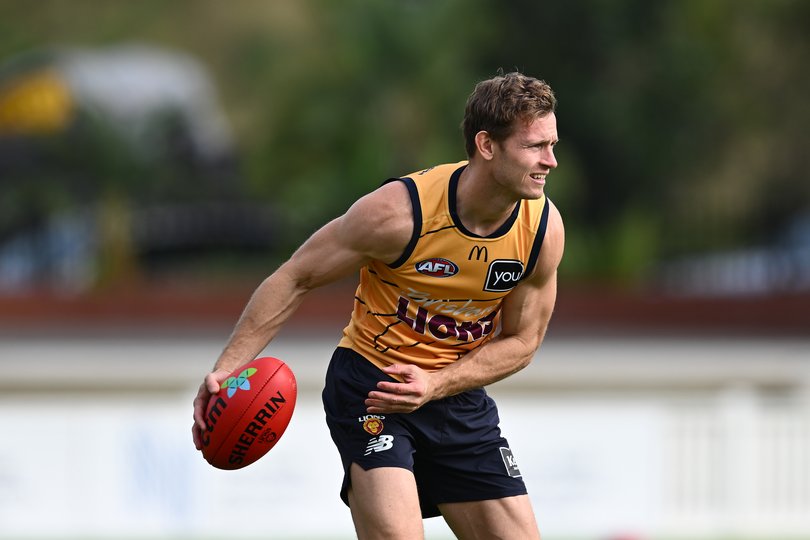 Ryan Lester of the Lions during a Brisbane Lions AFL training session.