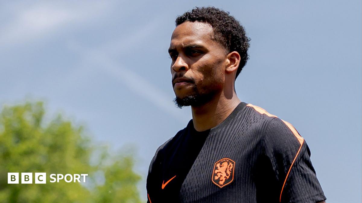 Jurrien Timber looking miserable as he walks off during training for the Netherlands