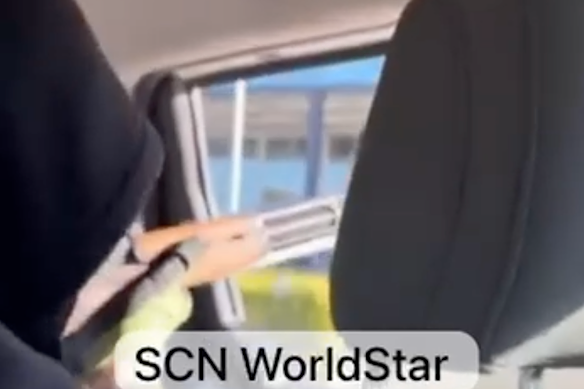 The footage shows a hooded gunman firing multiple shots out a car window in Punchbowl.